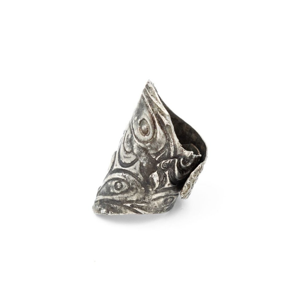 Etched Silver Adjustable Ring - image 3